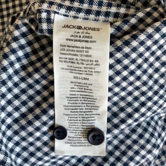 JACK And Jones Johan Checked Men's Short Sleeve Casual Cotton shirt - Picture 6 of 6